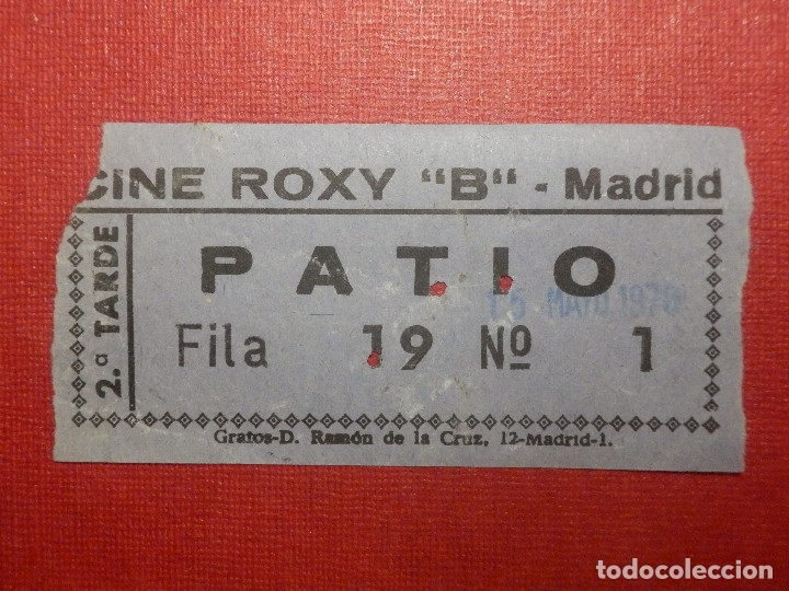 Cine: Entrada - Cine - CINE ROXY B - Madrid - A&Ntilde;O 1970 - Foto 1