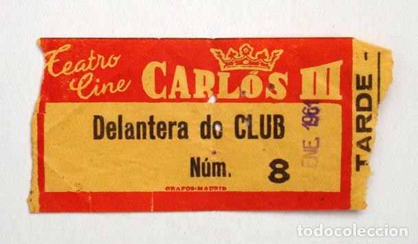 Kino: Entrada Teatro Cine Carlos III. A&ntilde;o 1961