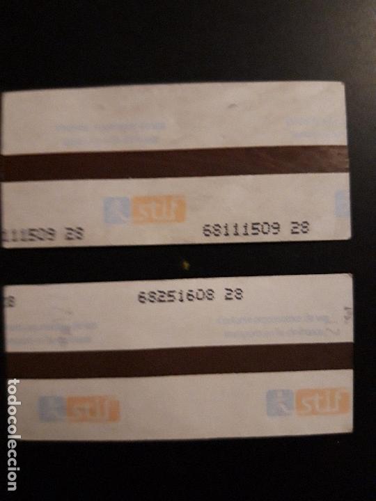 Cine: 2 BILLETES DE TRANSPORTE  RATP  ** PARIS  ** . USADA - Foto 2
