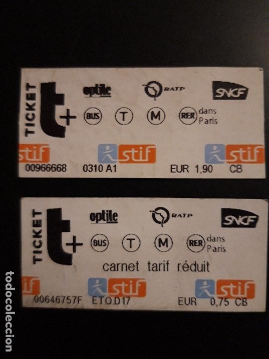Cine: 2 BILLETES DE TRANSPORTE  RATP  ** PARIS  ** . USADA - Foto 1