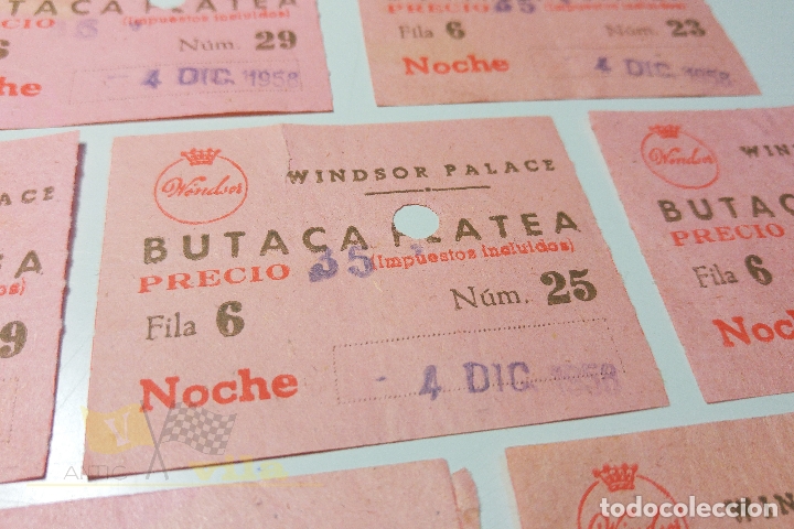Cine: 7 Entradas Windsor Palace - 1958 - Foto 2