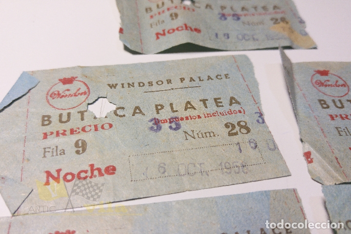 Cine: 5 Entradas Windsor Palace - 1958 - Foto 2