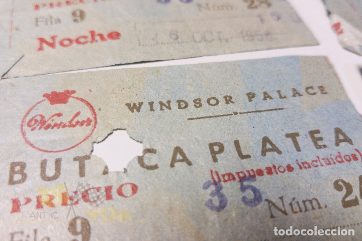 Cine: 5 Entradas Windsor Palace - 1958 - Foto 3