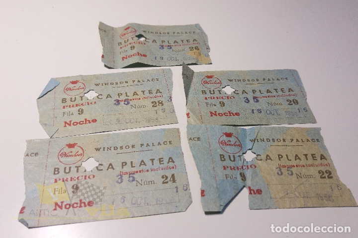 Cine: 5 Entradas Windsor Palace - 1958 - Foto 1
