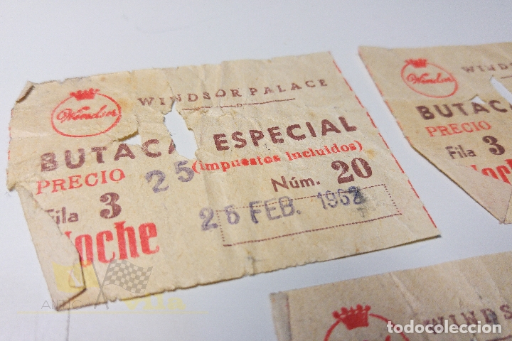 Cine: 3 Entradas Windsor Palace - 1962 - Foto 2