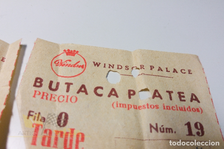 Cine: 2 Entradas Windsor Palace - 1964 - Foto 2