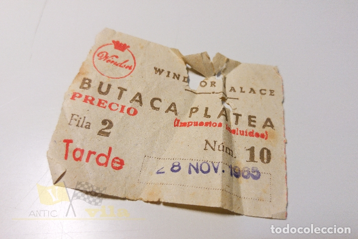 Cine: 1 Entrada Windsor Palace - 1965 - Foto 1