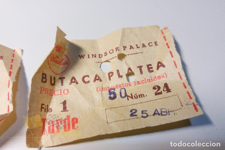 Cine: 2 Entradas Windsor Palace - 1965 - Foto 2