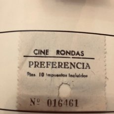 Cine: ANTIGUA ENTRADA CINE RONDAS BARCELONA. Lote 165136242
