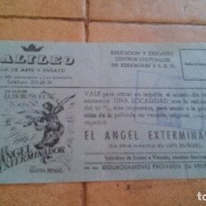 Cine: EL ANGEL EXTERMINADOR - LUIS BUÑUEL - SALA GALILEO (MADRID) - EDUCACION Y DESCANSO SINDICATO S.E.U.. Lote 172321719