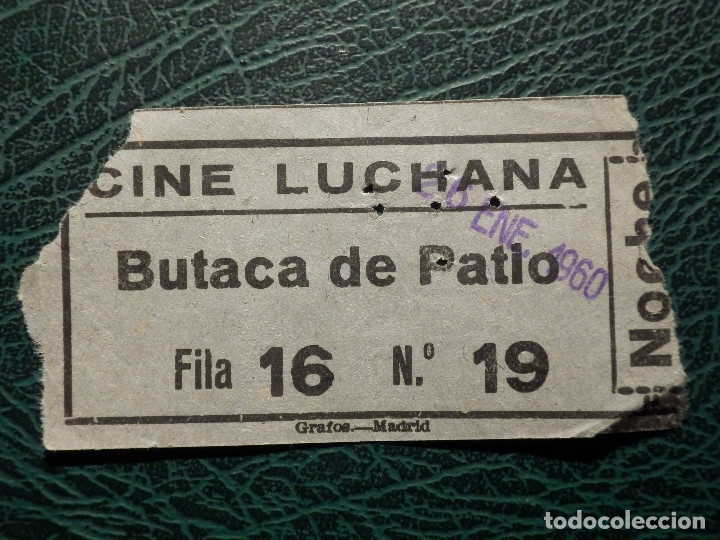 Cine: Entrada Cine Luchana - ENERO DE 1960 - Foto 1