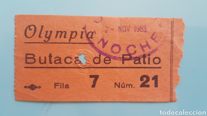 Cine: Ticket entrada CINE TESTRO OLIMPIA. - Foto 1