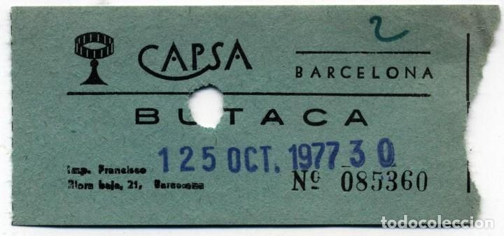 Cine: entrada cine capsa barcelona 1977 - Foto 1