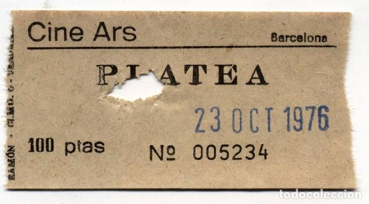 Cine: entrada cine ars barcelona 1976 - Foto 1