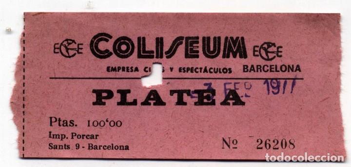 Cine: entrada cine coliseum barcelona 1977 - Foto 1