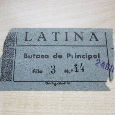 Cine: ENTRADA TEATRO LATINA DE MADRID 1948. Lote 367535804