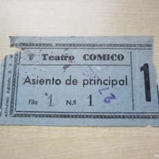 Cine: ENTRADA TEATRO CÓMICO DE MADRID 1949. Lote 367536374