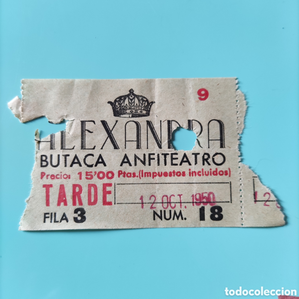 Cine: Entrada ANFITEATRO ALEXANDRA. A&ntilde;o 1950 - Foto 1