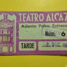 Cine: ENTRADA TEATRO ALCAZAR - MADRID - 8-DICIEMBRE-1971. Lote 379648559