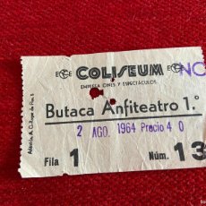 Cine: R21005 ENTRADA TICKET CINE COLISEUM (2-8-1964) PELICULA STITCH IN TIME ENFERMERO A LA FUERZA. Lote 389055769