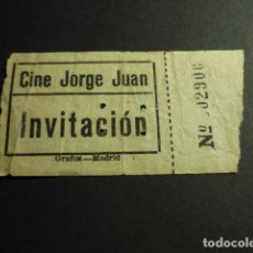 Cine: MADRID ENTRADA DE CINE AÑOS 50 CINE JORGE JUAN. Lote 397999839
