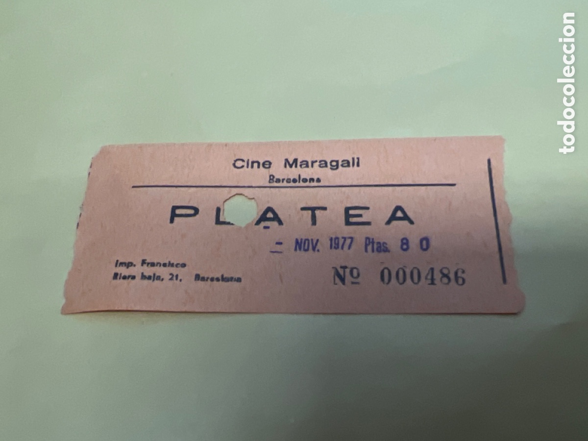 Cine: T1/E2/A107. ENTRADA DE CINE MARAGALL 1977 - Foto 1