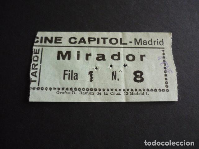 Cine: MADRID CINE CAPITOL ENTRADA DE CINE - Foto 1
