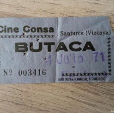 Cine: ENTRADA USADA CINE CONSA DE SANTURCE, VIZCAYA, 1971