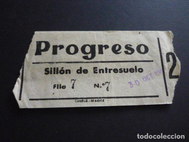 Cine: MADRID CINE PROGRESO ANTIGUA ENTRADA DE CINE - Foto 1