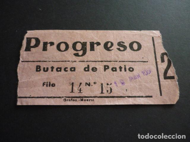 Cine: MADRID CINE PROGRESO ANTIGUA ENTRADA DE CINE - Foto 1