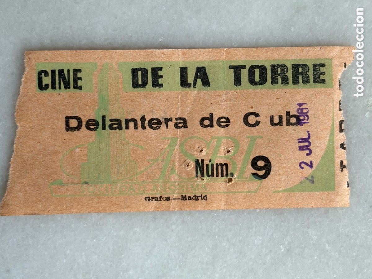 Cine: Entrada cine De la Torre Madrid 1961 - Foto 1
