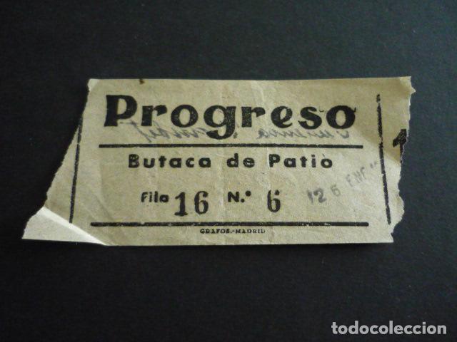 Cine: MADRID CINE PROGRESO ANTIGUA ENTRADA - Foto 1