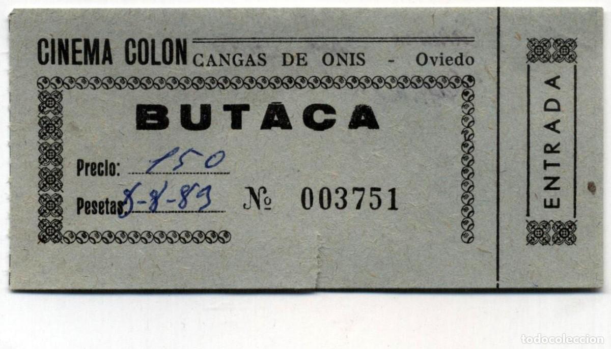 Cine: ENTRADA CINEMA COL&Oacute;N CANGAS DE ON&Iacute;S 1983 - Foto 1