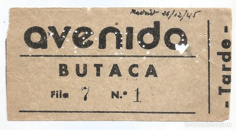 Cine: ENTRADA/TIQUET - AVENIDA, MADRID, 1945 - Foto 1