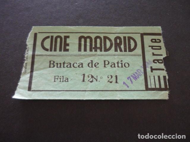 Cinema: ANTIGUA ENTRADA DE CINE MADRID CINE MADRID A&Ntilde;OS 30