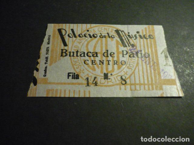 Cinema: ANTIGUA ENTRADA DE CINE A&Ntilde;OS 30 CINE PALACIO DE LA MUSICA MADRID