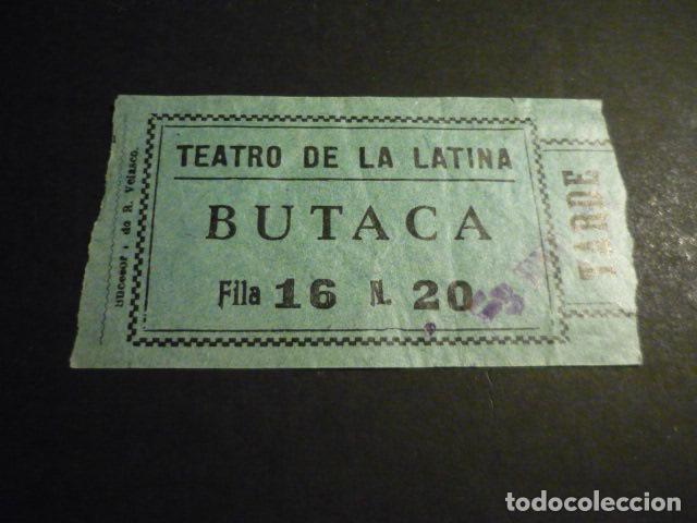 Cinema: ANTIGUA ENTRADA DE CINE A&Ntilde;OS 30 CINE TEATRO DE LA LATINA MADRID