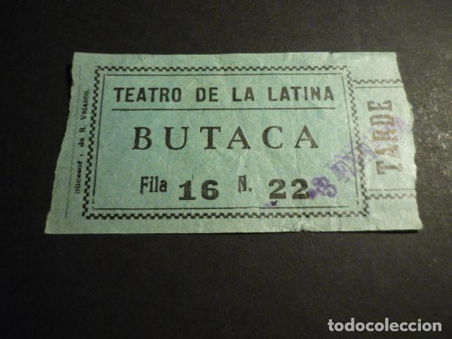 Cinema: ANTIGUA ENTRADA DE CINE A&Ntilde;OS 30 CINE TEATRO DE LA LATINA MADRID