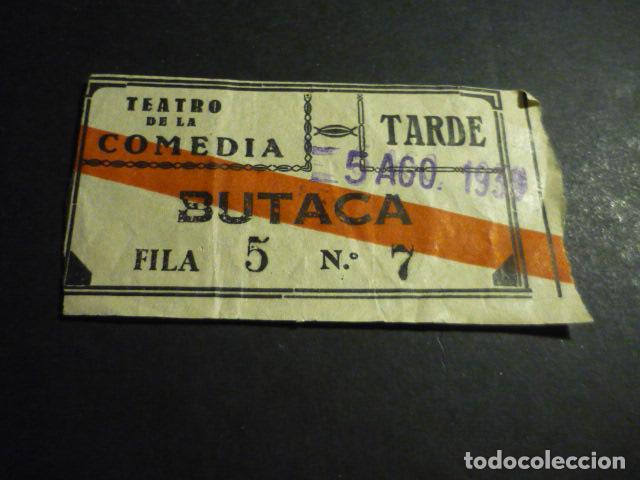 Cinema: ANTIGUA ENTRADA DE CINE A&Ntilde;OS 30 CINE TEATRO DE LA COMEDIA MADRID