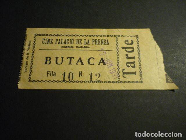 Cinema: ANTIGUA ENTRADA DE CINE A&Ntilde;OS 30 CINE PALACIO DE LA PRENSA MADRID