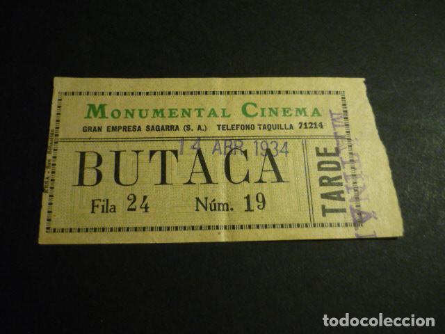 Kino: ANTIGUA ENTRADA DE CINE A&Ntilde;OS 30 CINE MONUMENTAL CINEMA MADRID