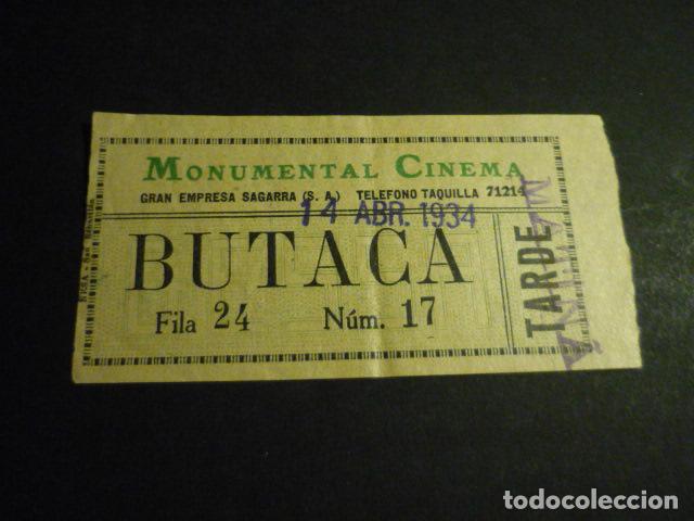 Kino: ANTIGUA ENTRADA DE CINE A&Ntilde;OS 30 CINE MONUMENTAL CINEMA MADRID