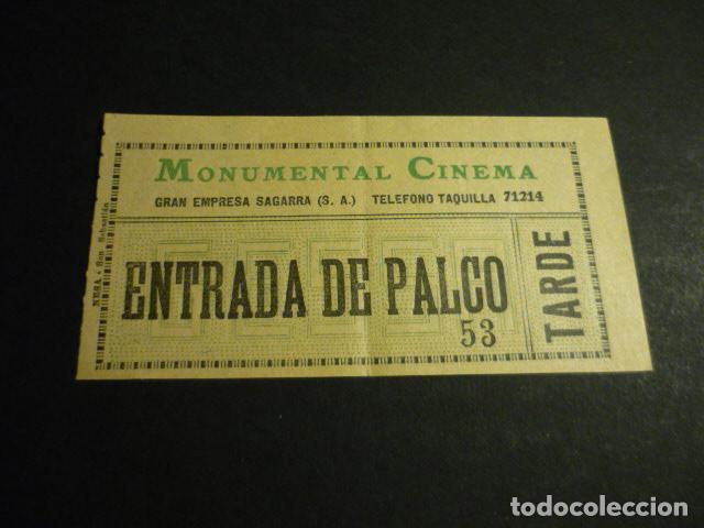 Cinema: ANTIGUA ENTRADA DE CINE A&Ntilde;OS 30 CINE MONUMENTAL CINEMA MADRID