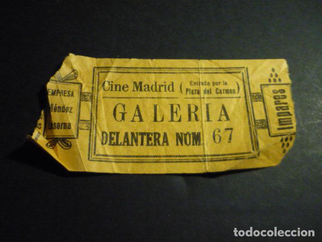 Kino: ANTIGUA ENTRADA DE CINE A&Ntilde;OS 30 CINE MADRID MADRID