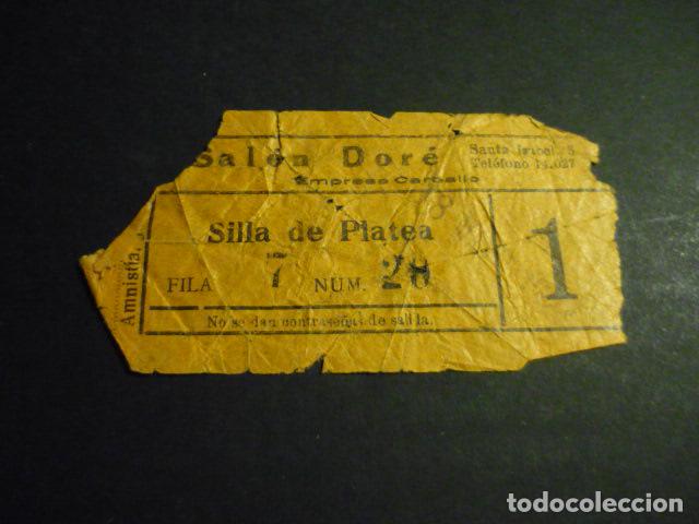 Kino: ANTIGUA ENTRADA DE CINE A&Ntilde;OS 30 CINE SALON DORE MADRID