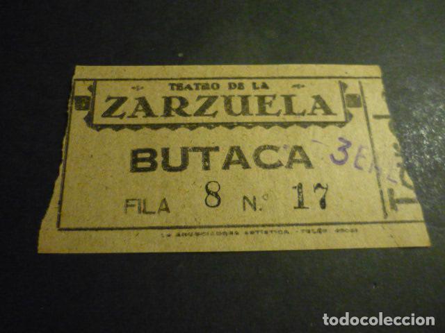 Cinema: ANTIGUA ENTRADA DE CINE A&Ntilde;OS 30 CINE TEATRO DE LA ZARZUELA MADRID