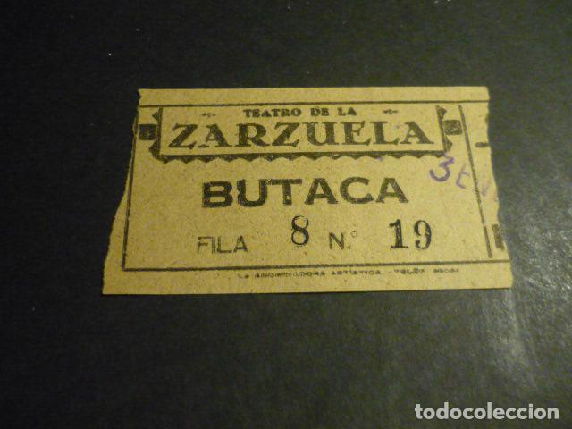 Kino: ANTIGUA ENTRADA DE CINE A&Ntilde;OS 30 CINE TEATRO DE LA ZARZUELA MADRID