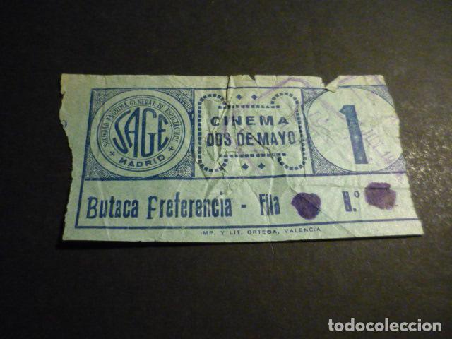 Kino: ANTIGUA ENTRADA DE CINE A&Ntilde;OS 30 CINEMA DOS DE MAYO MADRID