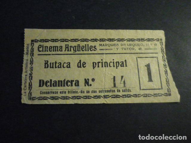 Cinema: ANTIGUA ENTRADA DE CINE A&Ntilde;OS 20 30 CINEMA ARG&Uuml;ELLES MADRID