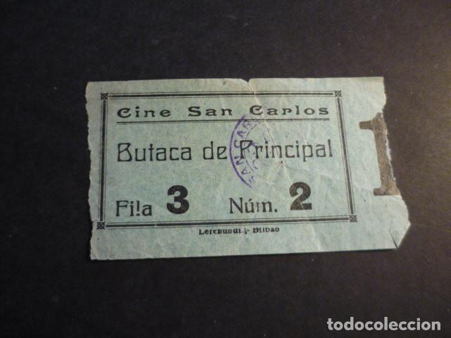 Cinema: ANTIGUA ENTRADA DE CINE A&Ntilde;OS 20 30 CINE SAN CARLOS BILBAO
